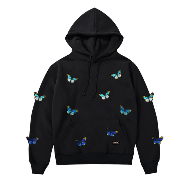 Gradient Butterfly Embroidered Hoodie For Men And Women