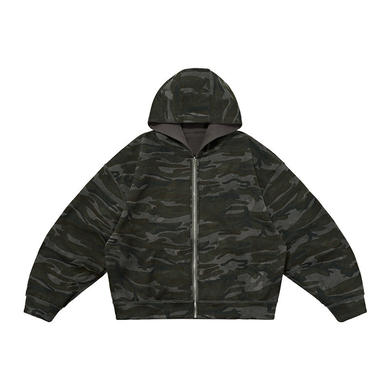Men's Reversible Camouflage Zip-up Jacket