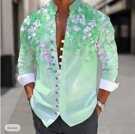 Mens Fashion 3D Printed Shirt Top