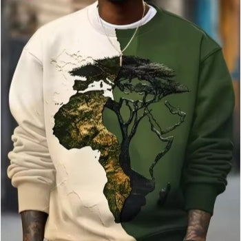 Men's Fashionable 3D Digital-print Hoodie