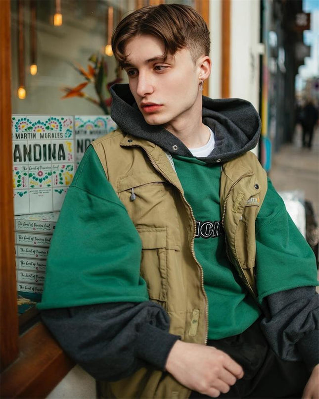 INS Russian Embroidery OVERSIZE Terry Hoodie Fashion