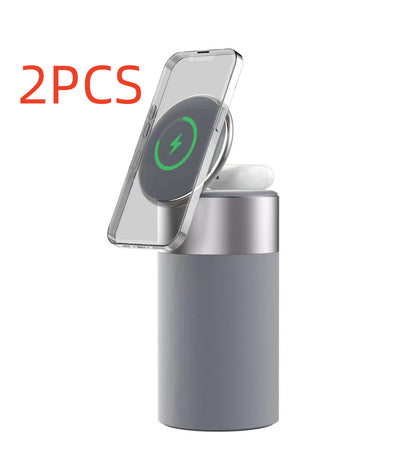 3 In 1 Multi-Function IPhone And AirPods Wireless Charger Portable Bluetooth Speaker With Touch Lamp For Home And Office