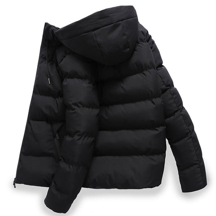 Winter Men's Solid Color Hooded Padded Coat