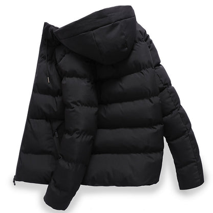 Winter Men's Solid Color Hooded Padded Coat