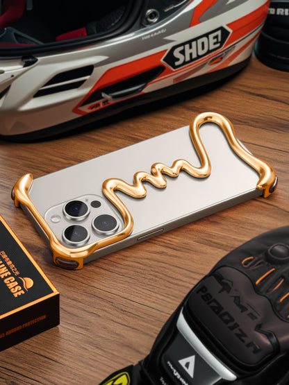 Alien Metal Frameless Skeleton Half-Cover Phone Case, Hollow Ultra-Thin Design with Heat Dissipation and Anti-Drop Protection