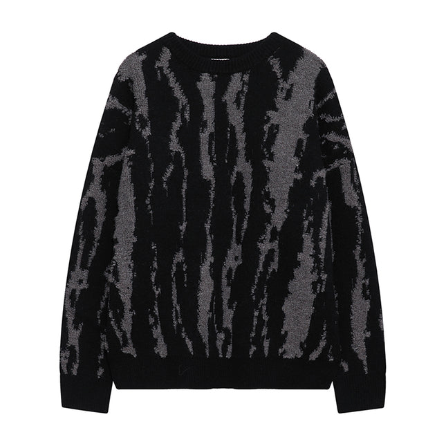 Irregular Contrast Color Sweater Men's Winter