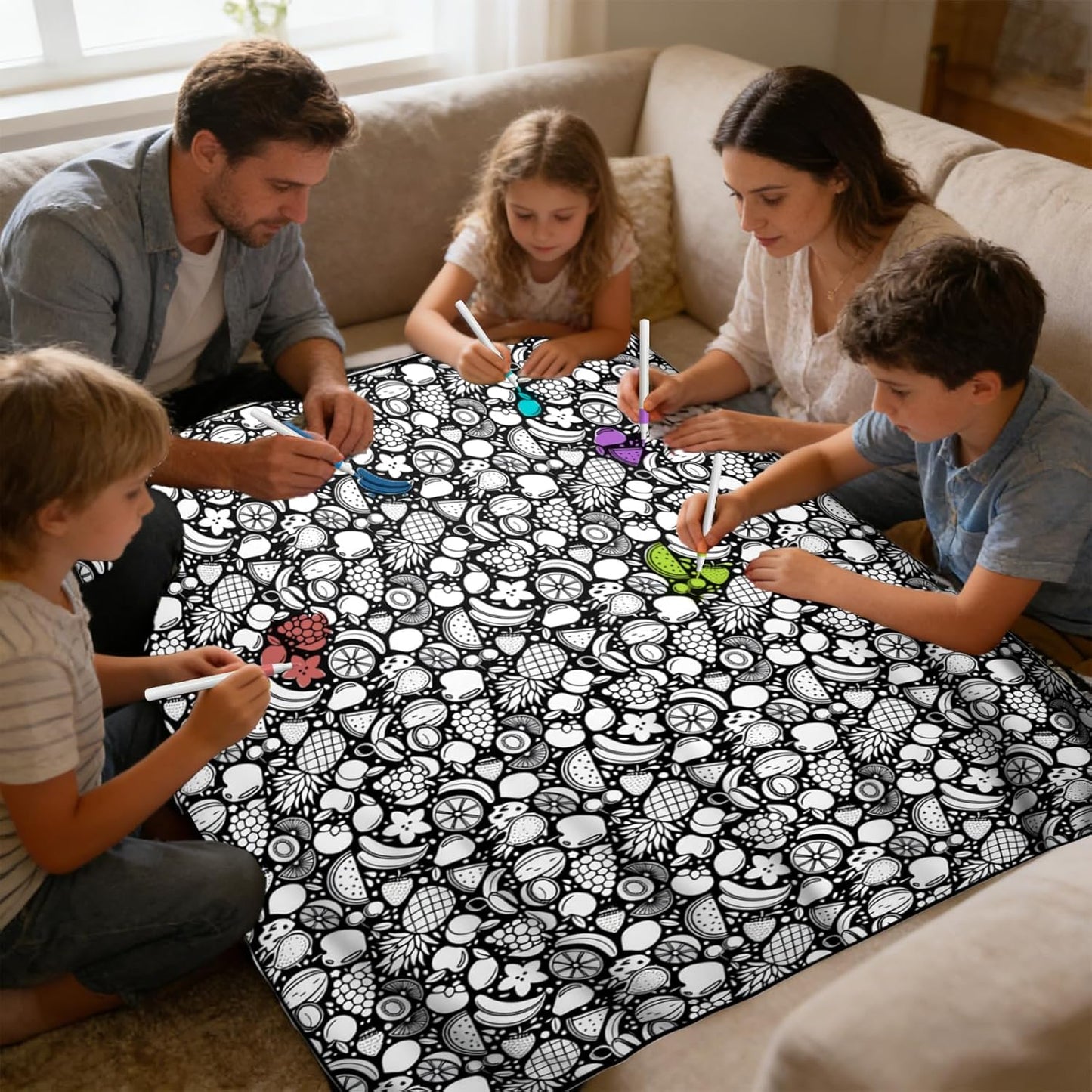 DIY Coloring Blanket, Cozy Meets Creative | 24 Washable Markers