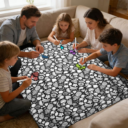 DIY Coloring Blanket, Cozy Meets Creative | 24 Washable Markers