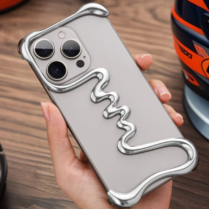 Alien Metal Frameless Skeleton Half-Cover Phone Case, Hollow Ultra-Thin Design with Heat Dissipation and Anti-Drop Protection