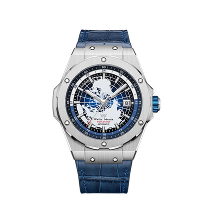 WM Watch World Time Series Men Watches reloj hombre Business Automatic Mechanical Welly Merck Wrist Watch For Man 124M-WM