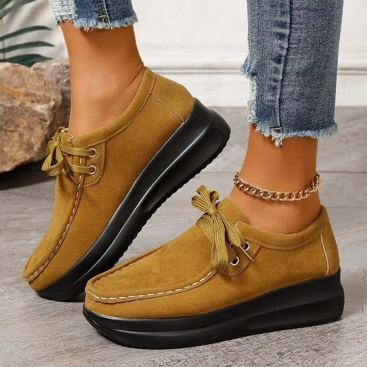 2024 FASHION BREATHABLE CASUAL FLAT SHOES WOMEN LADIES LIGHT SWING PLATFORM GIRLS SHOES WOMEN SLIMMING CASUAL WOMEN FLATS SHOES