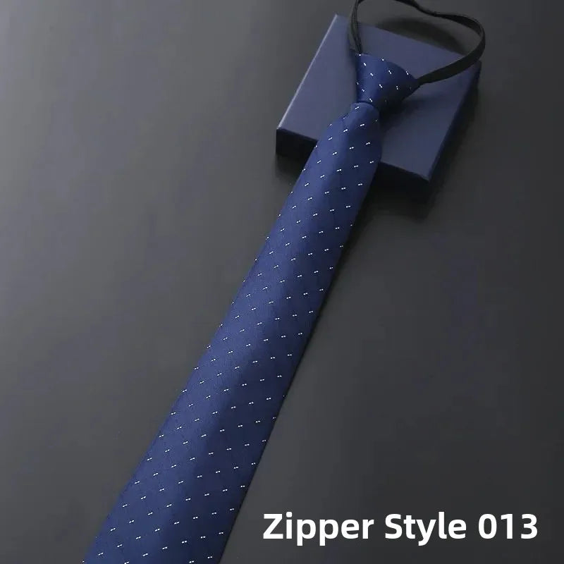 Elegant Men's Business Dress Shirt Tie Zipper Neck Grooming Essential Fashionable Accessory for Professional Settings