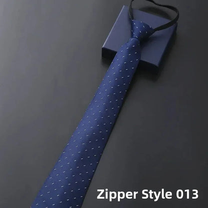 Elegant Men's Business Dress Shirt Tie Zipper Neck Grooming Essential Fashionable Accessory for Professional Settings
