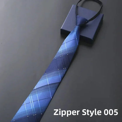 Elegant Men's Business Dress Shirt Tie Zipper Neck Grooming Essential Fashionable Accessory for Professional Settings