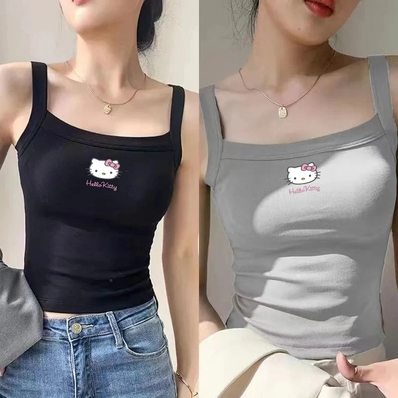 Summer New Thread Suspender Vest For Versatile Sleeveless Bottoming And Slimming Sports Bra Women Top Tops Tees Women's Clothing