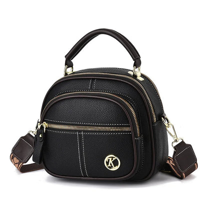 2024 New Fashion Large Capacity Single Shoulder Small Handbag Multi Pocket Ladies Crossbody round Bag Soft PU Leather Handbag