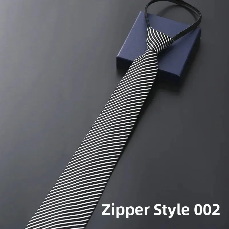 Elegant Men's Business Dress Shirt Tie Zipper Neck Grooming Essential Fashionable Accessory for Professional Settings