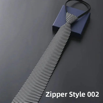 Elegant Men's Business Dress Shirt Tie Zipper Neck Grooming Essential Fashionable Accessory for Professional Settings
