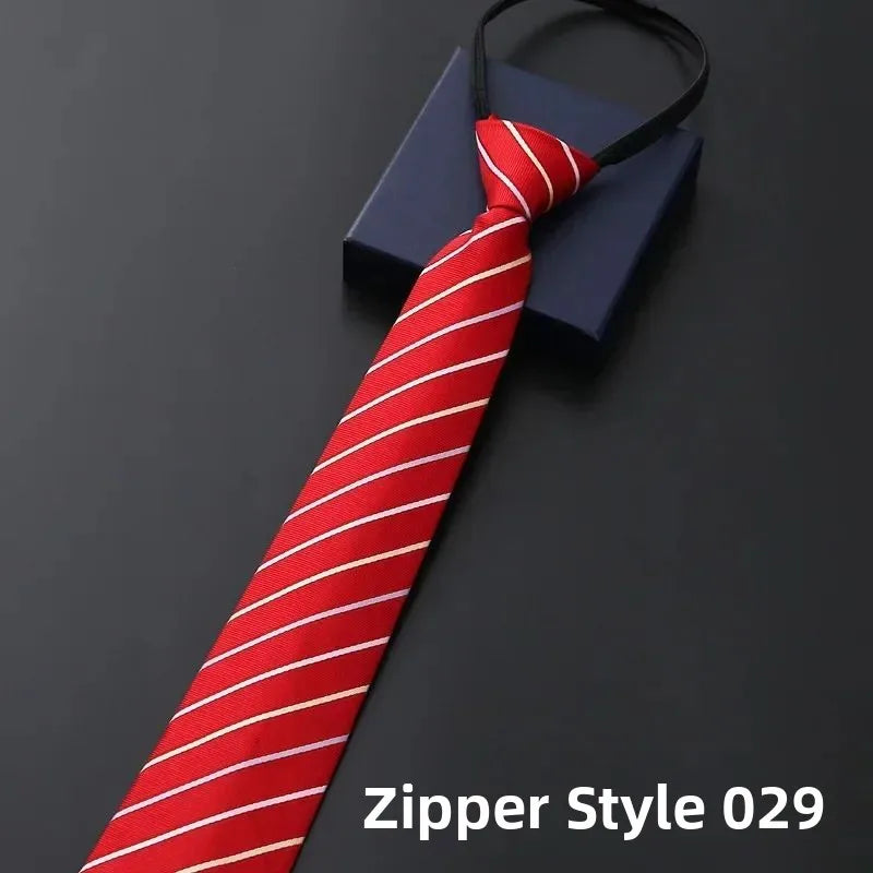 Elegant Men's Business Dress Shirt Tie Zipper Neck Grooming Essential Fashionable Accessory for Professional Settings