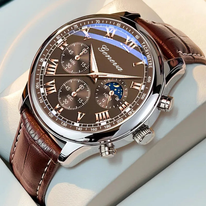 Simple Fashion Men's Pu Leather Strap Quartz Wristwatch Leisure Watches Masculino Relogio Male Clock Out-door Reloj Hombre