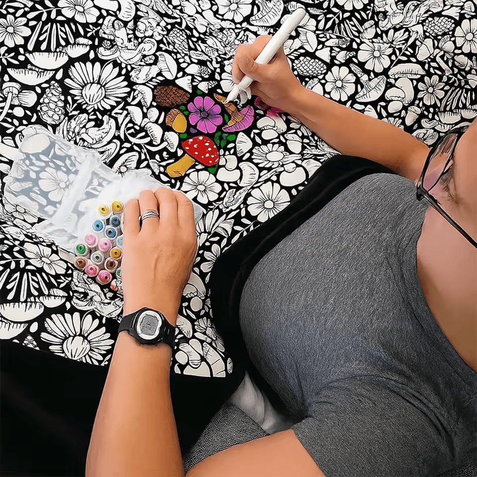 DIY Coloring Blanket, Cozy Meets Creative | 24 Washable Markers