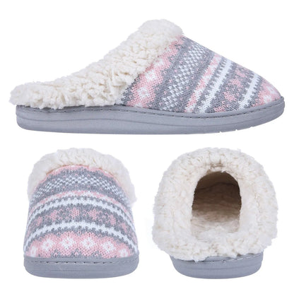 Comwarm Fur House Slippers For Women Unisex Thick Plush Winter Slippers With Fleece Lined Indoor Couple Furry Cotton Shoes Flats