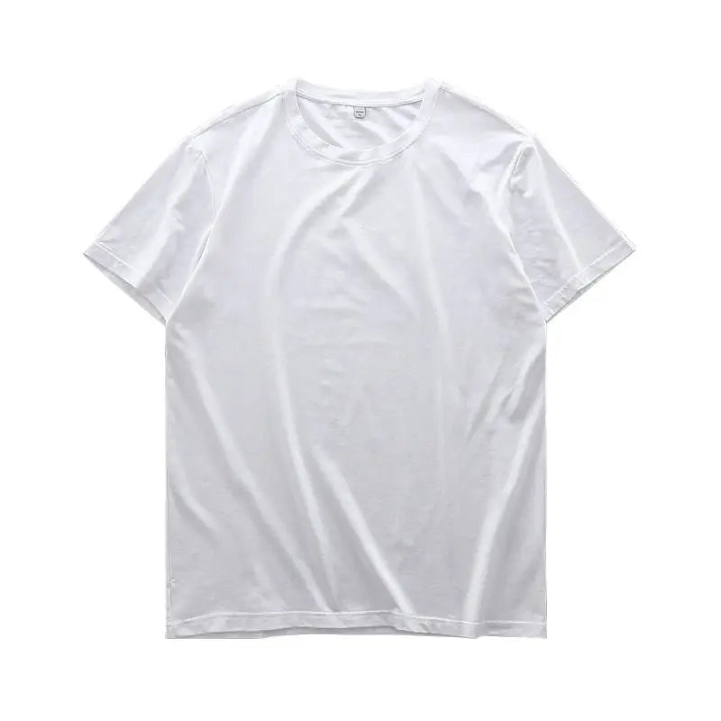 Loose round Neck  Color T-Shirt for Men Comfortable Breathable Summer Youth Fashion Basic Style Regular Sleeve Length