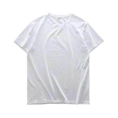 Loose round Neck  Color T-Shirt for Men Comfortable Breathable Summer Youth Fashion Basic Style Regular Sleeve Length