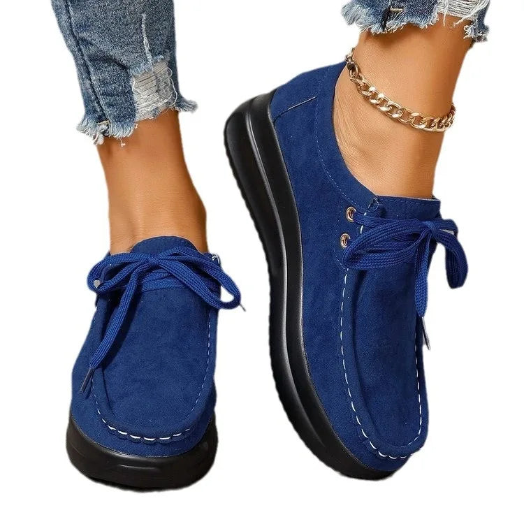 2024 FASHION BREATHABLE CASUAL FLAT SHOES WOMEN LADIES LIGHT SWING PLATFORM GIRLS SHOES WOMEN SLIMMING CASUAL WOMEN FLATS SHOES