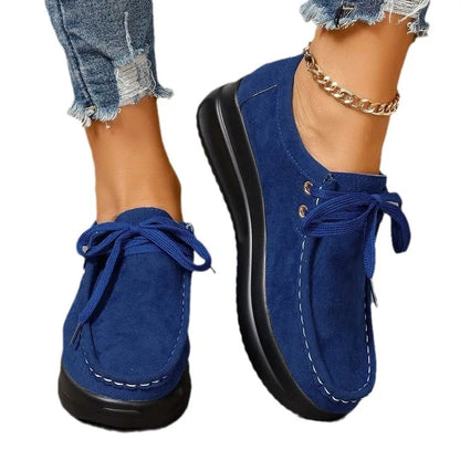 2024 FASHION BREATHABLE CASUAL FLAT SHOES WOMEN LADIES LIGHT SWING PLATFORM GIRLS SHOES WOMEN SLIMMING CASUAL WOMEN FLATS SHOES