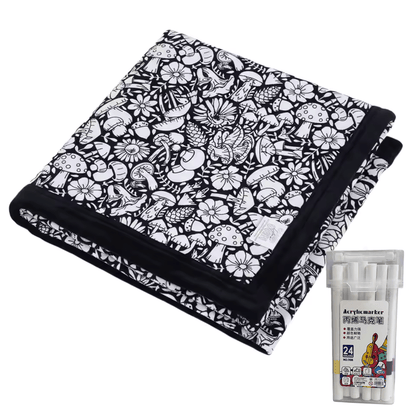 DIY Coloring Blanket, Cozy Meets Creative | 24 Washable Markers