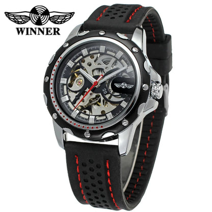 High End Luxury Transparent Skeleton Mechanical Automatic Wrist Watches for Men Fashion Classics Waterproof Silicone Male Clock