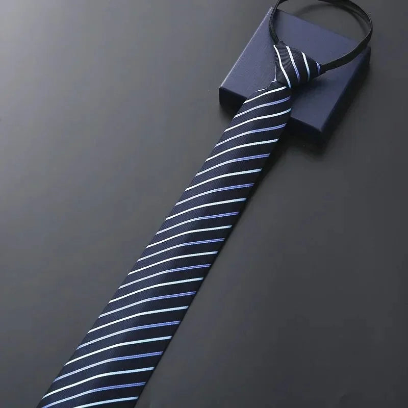 Elegant Men's Business Dress Shirt Tie Zipper Neck Grooming Essential Fashionable Accessory for Professional Settings