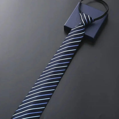 Elegant Men's Business Dress Shirt Tie Zipper Neck Grooming Essential Fashionable Accessory for Professional Settings