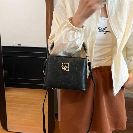 Handheld Bucket Bag For Women Shoulder Crossbody Bag Fashion Large Capacity Trendy Versatile Compartment Underarm Letter Bag