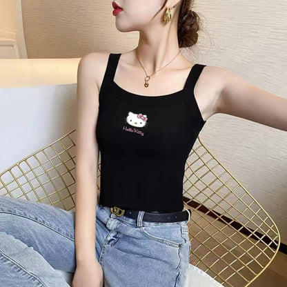 Summer New Thread Suspender Vest For Versatile Sleeveless Bottoming And Slimming Sports Bra Women Top Tops Tees Women's Clothing