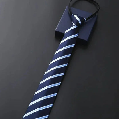 Elegant Men's Business Dress Shirt Tie Zipper Neck Grooming Essential Fashionable Accessory for Professional Settings