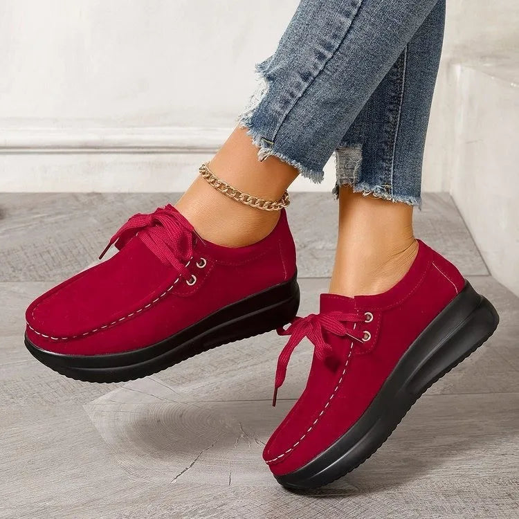 2024 FASHION BREATHABLE CASUAL FLAT SHOES WOMEN LADIES LIGHT SWING PLATFORM GIRLS SHOES WOMEN SLIMMING CASUAL WOMEN FLATS SHOES