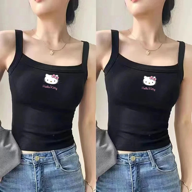 Summer New Thread Suspender Vest For Versatile Sleeveless Bottoming And Slimming Sports Bra Women Top Tops Tees Women's Clothing