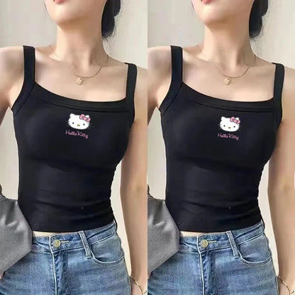 Summer New Thread Suspender Vest For Versatile Sleeveless Bottoming And Slimming Sports Bra Women Top Tops Tees Women's Clothing