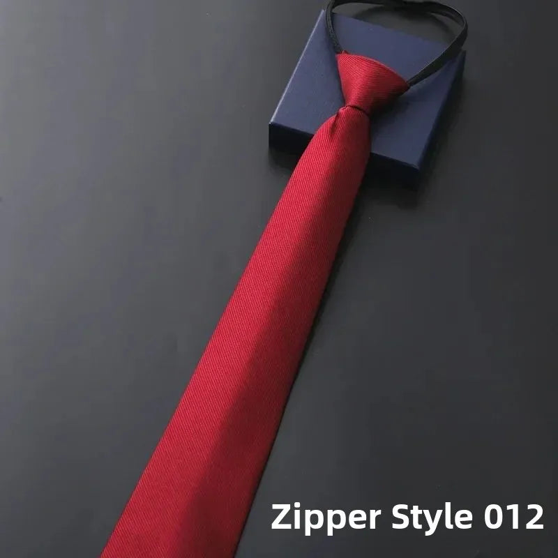 Elegant Men's Business Dress Shirt Tie Zipper Neck Grooming Essential Fashionable Accessory for Professional Settings