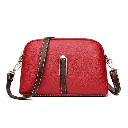 Ladies' new trendy crossbody bag shoulder bag square leather solid color bag fashionable and versatile phone bag buckle