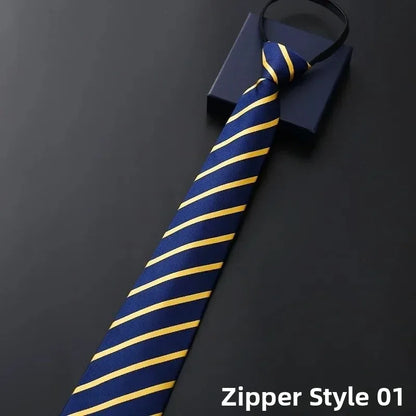 Elegant Men's Business Dress Shirt Tie Zipper Neck Grooming Essential Fashionable Accessory for Professional Settings