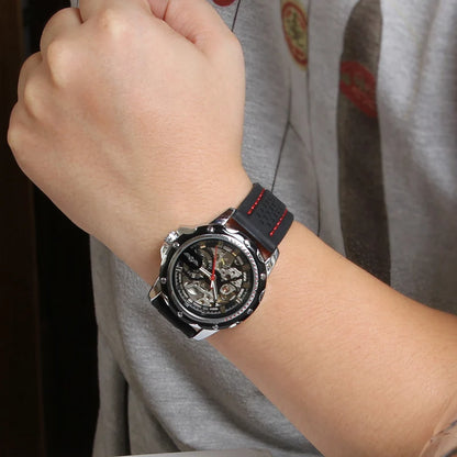 High End Luxury Transparent Skeleton Mechanical Automatic Wrist Watches for Men Fashion Classics Waterproof Silicone Male Clock