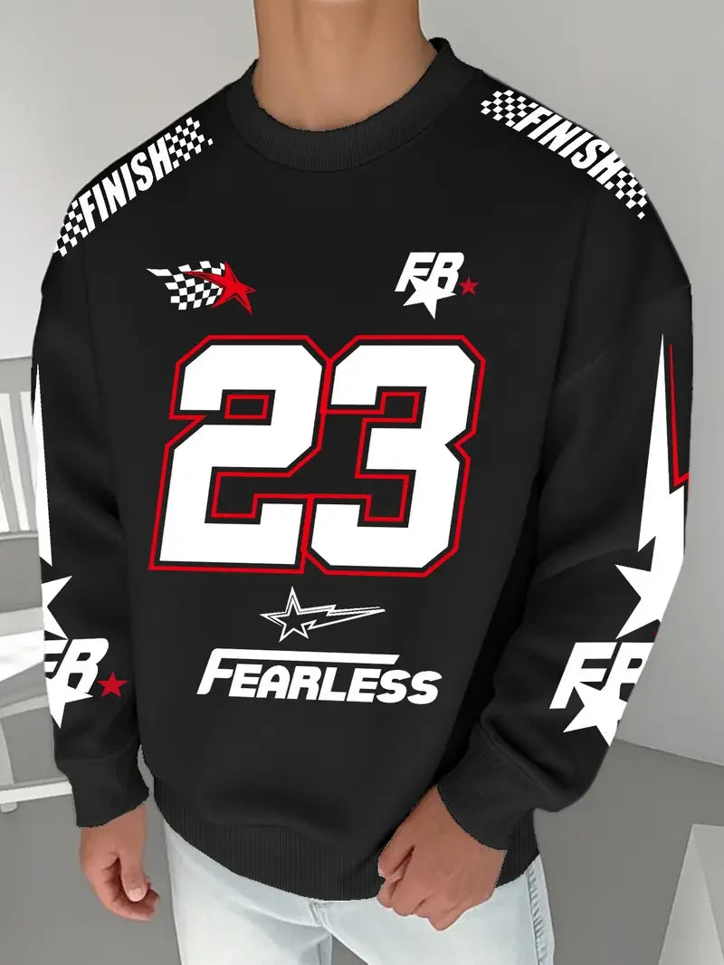 Men's Boston 52 Los Angeles Graphic Sweatshirt Black Casual Pullover Fall/Winter Outdoor Activities Women's Hoodies