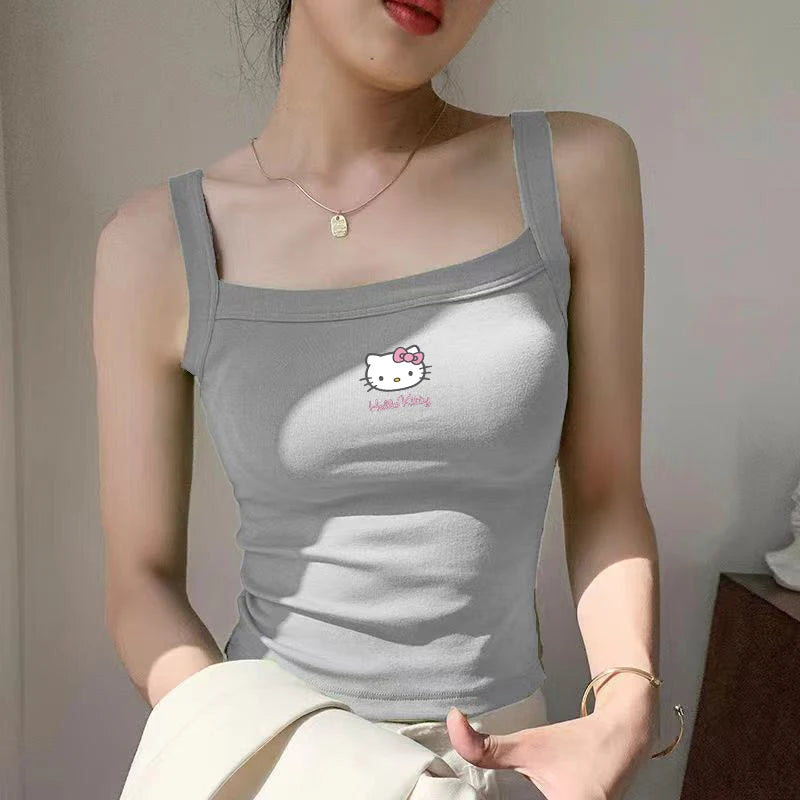 Summer New Thread Suspender Vest For Versatile Sleeveless Bottoming And Slimming Sports Bra Women Top Tops Tees Women's Clothing