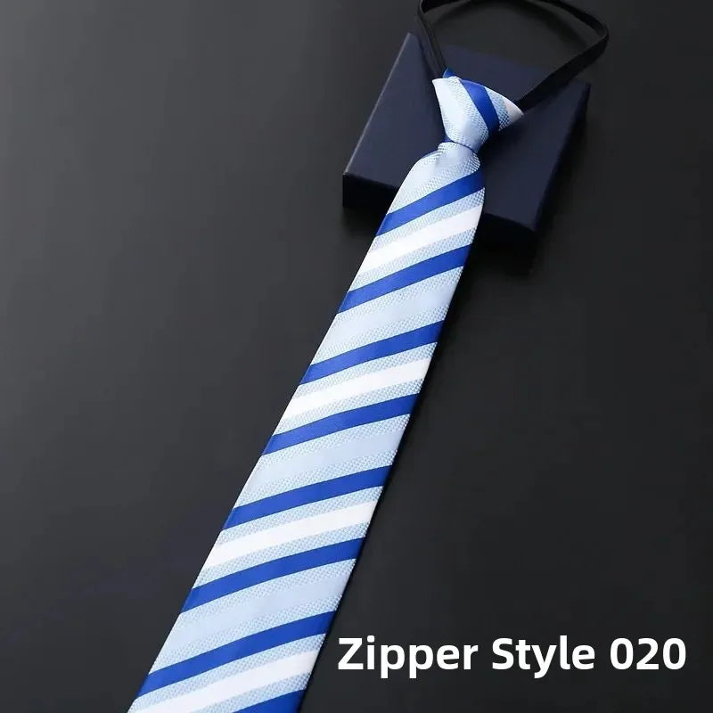 Elegant Men's Business Dress Shirt Tie Zipper Neck Grooming Essential Fashionable Accessory for Professional Settings