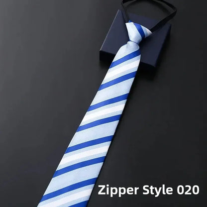 Elegant Men's Business Dress Shirt Tie Zipper Neck Grooming Essential Fashionable Accessory for Professional Settings