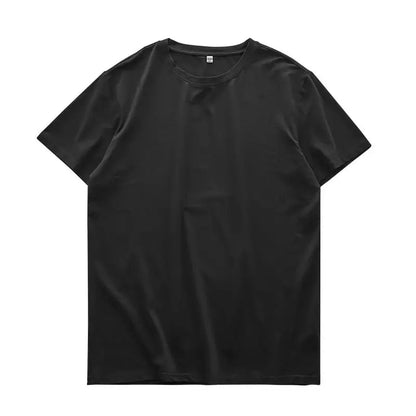 Loose round Neck  Color T-Shirt for Men Comfortable Breathable Summer Youth Fashion Basic Style Regular Sleeve Length