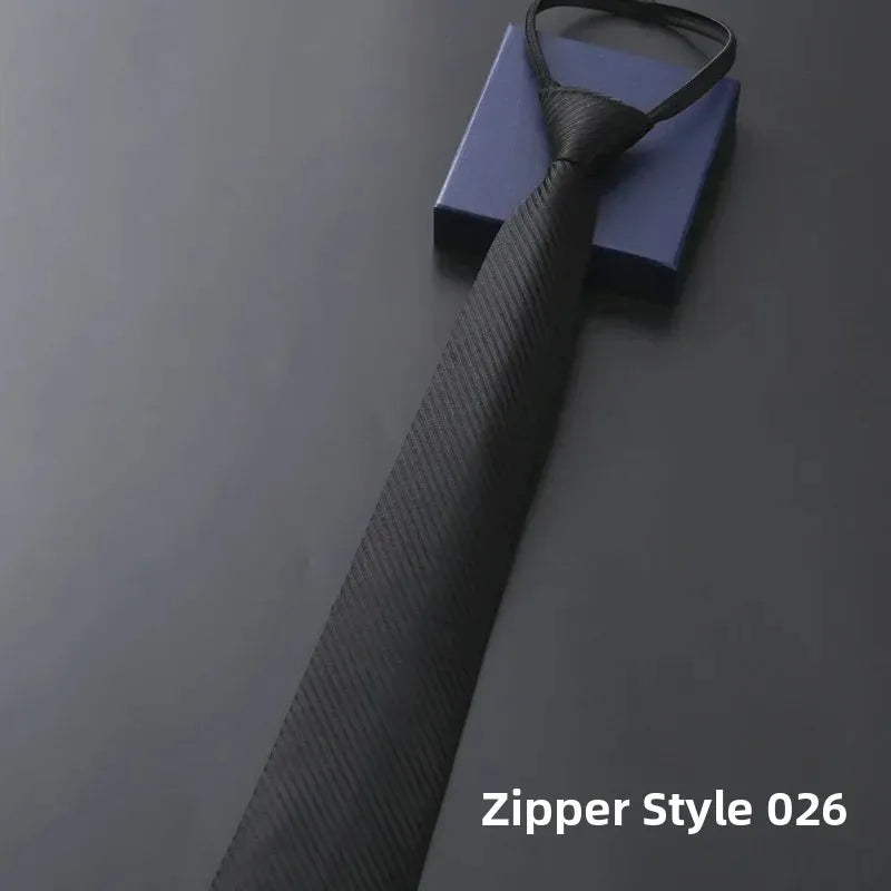 Elegant Men's Business Dress Shirt Tie Zipper Neck Grooming Essential Fashionable Accessory for Professional Settings